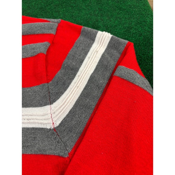 PRONTI Collection By Phita Mens Red Striped Quarter Zip Pullover Sweater XXLT - Picture 3 of 6